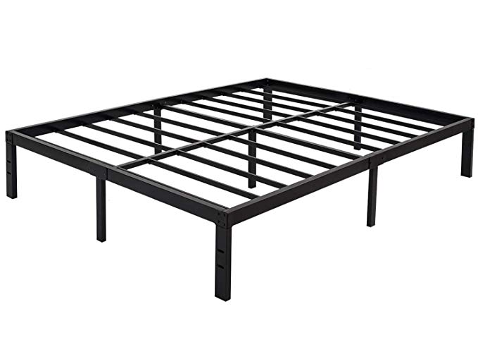 ZIYOO 14 inch Heavy Duty Steel Slat Platform Bed Frame, Strengthen Support Mattress Foundation, Noise Free, Queen