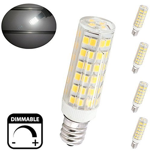 Bonlux 6W Dimmable E12 LED Light Bulb Daylight 6000K T3/T4 Candelabra E12 Base Omni-directional LED 45W Halogen Replacement Bulb for Ceiling Fan, Chandelier, Indoor Decorative Lighting (Pack of 4)