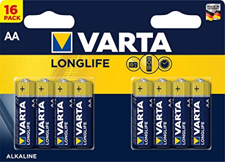 Varta AA Alkaline Battery Pack of 16 - Longlife