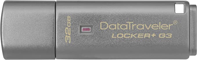 Kingston Data Traveler Locker   G3 (DTLPG3/32GB) USB 3.0 Personal Data Protection with Automatic Cloud Backup, Silver