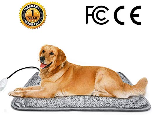 HYDGOOHO Dog Heating Pad 27.9x17.7inch Electric Waterproof Heated Pet Mat for Indoor Dogs Cats Pets with Chew Resistant Steel Cord
