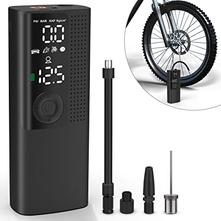 Vastar Portable Air Compressor Mini Tire Pump, 2000mAh Rechargeable Lithium Battery 120PSI 20Litres/Min for Bicycles Motorcycles Balls and Other Inflatable Equipment, with Deflation Function