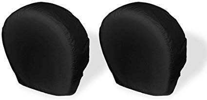 Explore Land Tire Covers 2 Pack - Tough Vinyl Tire Wheel Protector for Truck, SUV, Trailer, Camper, RV - Universal Fits Tire Diameters 29-31.75 inches, Black