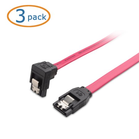 Cable Matters 3 Pack 90 Degree Right-Angle 60 Gbps SATA III Cable - 18 Inches