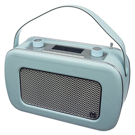 KitSound Jive 1950s Style Retro Portable DAB Radio with Dual Alarm Clock and Carry Handle - Duck Egg Blue