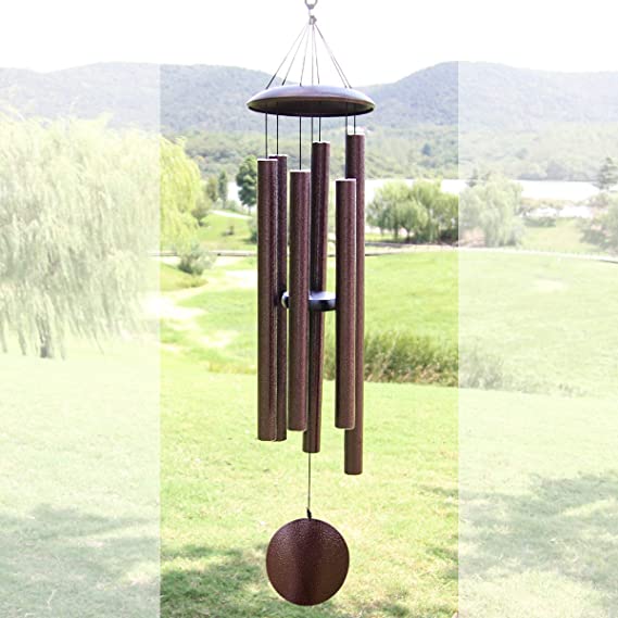 Wind Chimes Outdoor Large Deep Tone,45 Inch Large Windchimes Outdoor Tuned Low Tone,Sympathy Wind Chimes Outdoor in Memory of Mom Dad Loved One,Memorial Wind Chimes Large for Garden Decor,Copper Vein