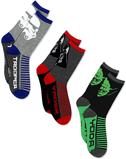 Star Wars Boys 3 pack Socks (Little Kid/Big Kid/Teen/Adult)