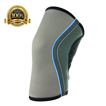 Knee Brace 5mm Sports Compression Sleeve - Running, Walking, Jogging, Lifting, Cross-training, Joint pain and Arthritis relief