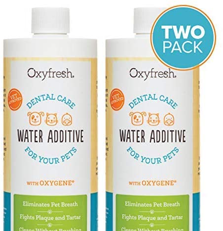 Oxyfresh Premium Pet Dental Care Solution Pet Water Additive: Best Way to Eliminate Bad Dog Breath and cat Breath - Fights Tartar and Plaque - So Easy, just add to Water! Vet Recommended!
