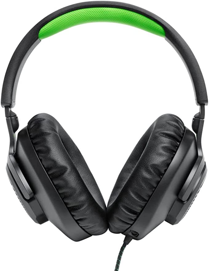 JBL Quantum 100X Wired Over-Ear Gaming Headset in Black and Green, with Detachable Boom Mic, Made for Xbox, Compatible with Other Consoles