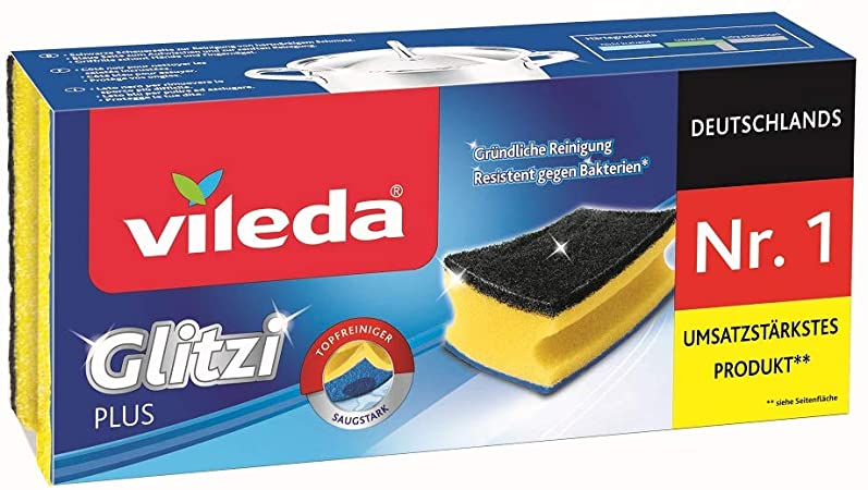 Vileda Glitzi Plus Washing Up Sponge/Thorough, Hygienic and Absorbent by Vileda