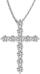 IGI Certified LAB-GROWN Cross Diamond Pendant Necklace 4 Prong Value Collection (D-E Color VS1-VS2 Clarity)