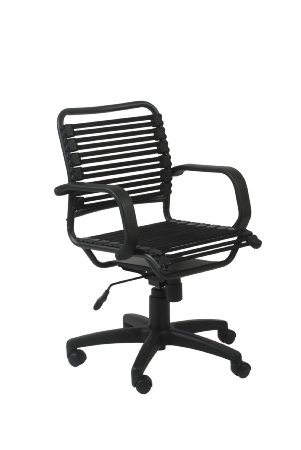 Euro Style Bungie Flat Mid Back Office Chair BlackGraphite Black