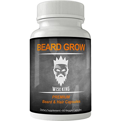 BEARD GROW Booster Vitamins | Facial Hair Growth Supplement Stimulator for men | Natural Capsules with Biotin | Extra Faster XL Formula for man | Pills for Thickening Hair | Fast Multivitamin Tablets