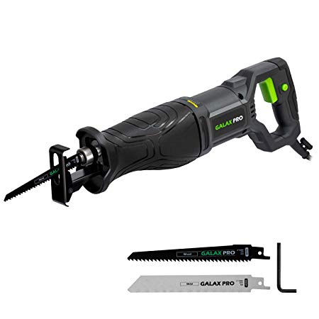 Reciprocating Saw, GALAX PRO 7.5 Amp Variable Speed Corded Reciprocating Saw with 1-1/8"(28mm) Stroke Length, 2800SPM and 6" Max. cutting Depth in Wood and Metal Cutting