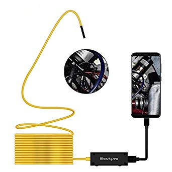 Blueskysea 5.5mm OTG Endoscope Snake Tube Borescope HD Inspection Camera Video IP67 Waterproof 2MP 720P 6LED Micro USB Compatible Android iOS (3.5M/11.5ft)