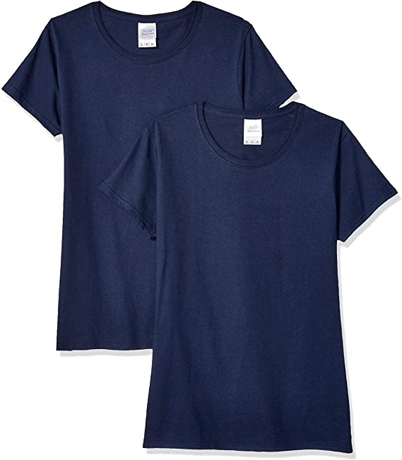 GILDAN Women's Heavy Cotton Adult T-Shirt, 2-Pack, Royal, Small
