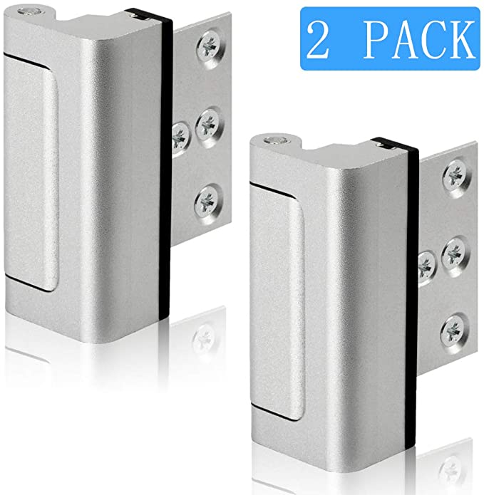 Lifechaser 2PACK Home Security Door Reinforcement Lock Childproof Door Lock Defender, Add High Security to Home Prevent Unauthorized Entry, Aluminum Construction Finish (2Pack)