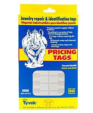 Jewelry Price Tags - Rectangle White (Box of 1000)