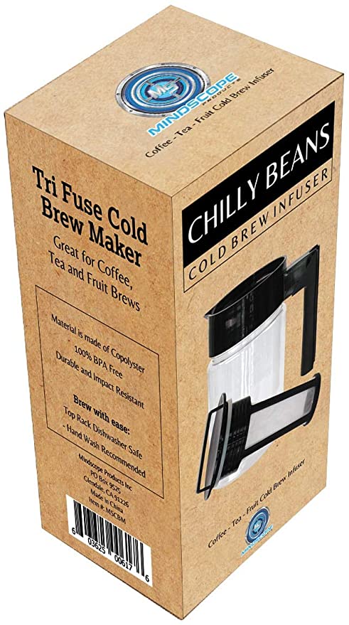 Mindscope Chilly Beans Trifuse Cold Brew Coffee, Tea and Fruit Brew Maker