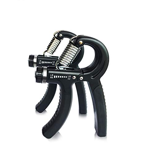 Hand Grip Strengthener - Premium Quality - Adjustable Resistance 20 to 90 lbs - Gripper Equipment For Forearm Exercise, Guitar Finger Strengtheners and Rock Climbing Grips Workout by Fitness Master