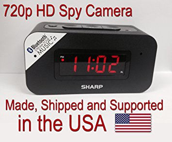 SecureGuard 720p HD Bluetooth Speaker Alarm Clock Radio Hidden Spy camera Nanny cam