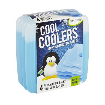 Fit & Fresh Cool Coolers Slim Lunch Ice Packs - Set of 4