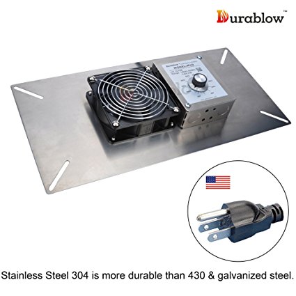 Durablow Stainless Steel Crawl Space Foundation Dual Fans Ventilator   Built-in Dehumidistat Freeze protection thermostat (Stainless Steel 304, M1D)