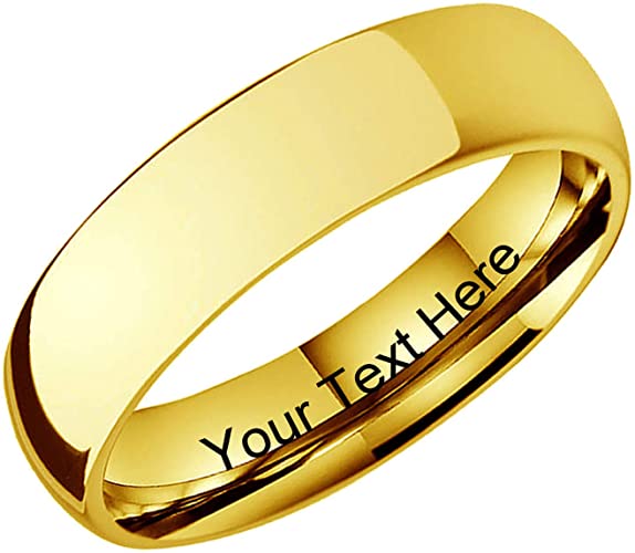 FlameReflection Tungsten Wedding Band Ring: 2mm 3mm 4mm 5mm 6mm 7mm 8mm Classic High Polished Domed Men Women Boys and Girls Engagement Bands Gold or Silver Color