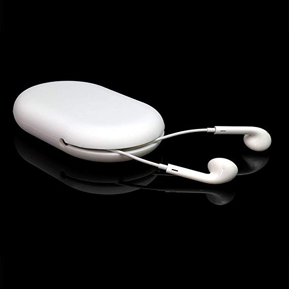 Liboer Silicone Earphone Case Pouch Earbud Holder for Beats Sport in Ear Wireless Headset, Cable Organizer Bag (White)