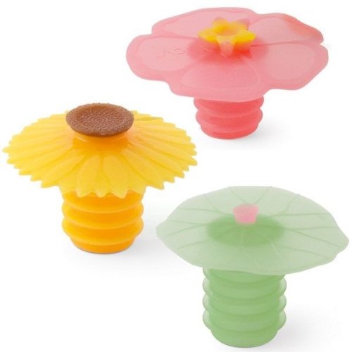 Charles Viancin Wine Bottle Stopper - Lily Pad, Sunflower & Hibiscus