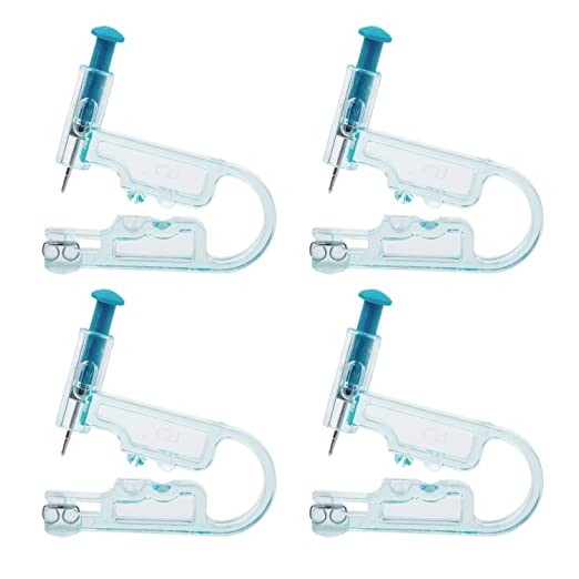 NYKKOLA 4pcs Disposable Safety Sterile Ear Piercing Gun Unit Tool With Ear Stud Asepsis Pierce Kit