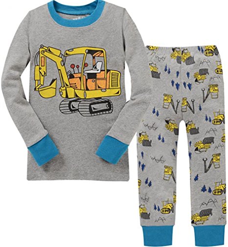 Baby Clothes Boy Truck Cotton children pajamas Size 2Y-8Y