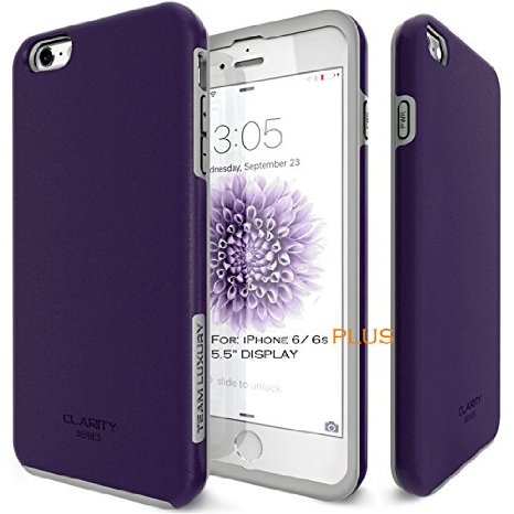 iPhone 6S Plus Case, Team Luxury Clarity Series Violet Ultra Defender Protective Case for Apple iPhone 6 Plus / 6S Plus - Violet/ Gray