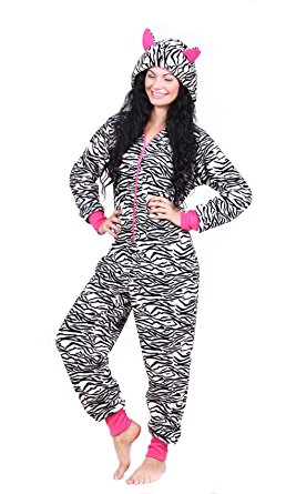 Totally Pink Women's Warm and Cozy Plush Adult Onesie / Pajamas / Onesies