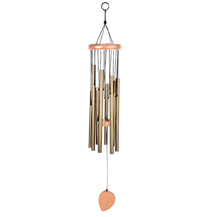 BEAUTIFUL WIND CHIMES - Tuned 28" Wood Windchimes Deliver Rich, Full, Relaxing Tones - Best Large Wooden Wind Chime For Outdoor Patio - Music To Your Ears - SATISFACTION GUARANTEE (28", 8 tubes)
