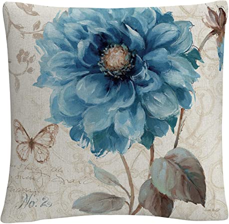 Trademark Fine Art Blue Note II by Lisa Audit, 16x16 Decorative Throw Pillow