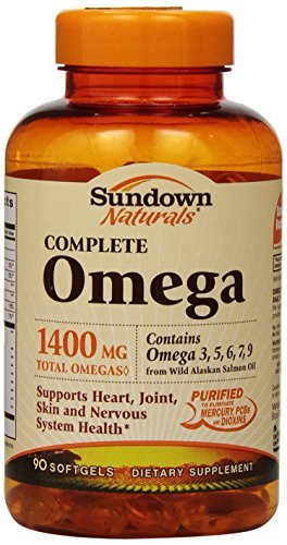 sundown Naturals Complete Omega Dietary Supplement Softgels, 1400mg, 90 count - Buy Packs and SAVE (Pack of 2)