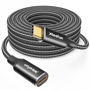 CLEEFUN USB C Extension Cable 3m,USB 3.2/5Gbps 4K Video 100W Type C to C Fast Charging & Sync Nylon Male to Female Extender Cord for iphone 15 plus pro,MacBook iPad/Pro,Galaxy S23 S22 Ultra,USB-C Hub