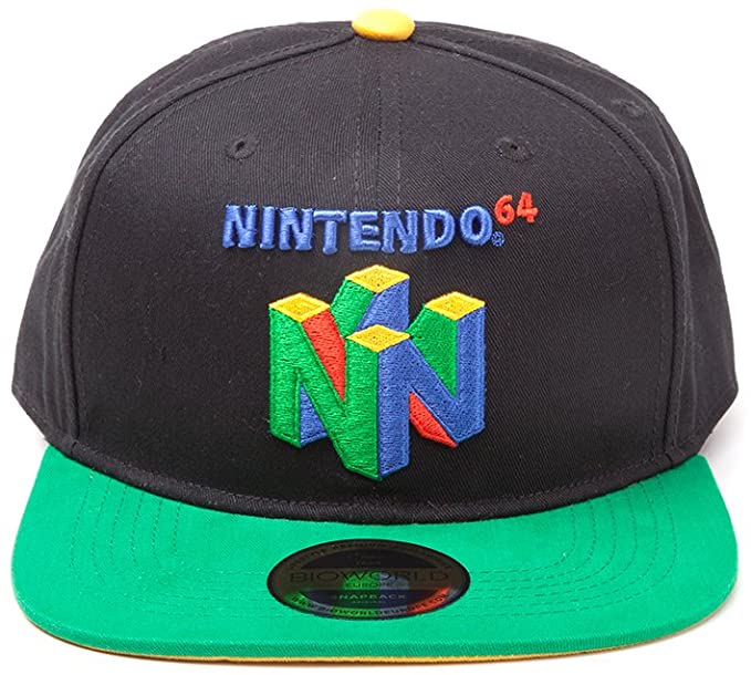 Nintendo Original N64 Logo Snapback Baseball Cap, One Size, Multi-colour Sb097565ntn