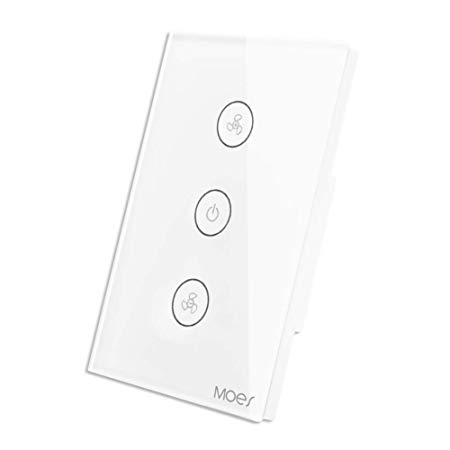 MOES WiFi Smart Ceiling Fan Switch APP Remote Timer and Speed Control Compatible with Alexa and Google Home No Hub Required