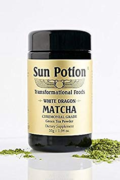 White Dragon Matcha Green Tea Powder by Sun Potion - Boutique Style Organic Ceremonial Grade - Finest Exclusive and Highest Quality - Japanese Superfood - Antioxidant Energy Fat Burner - 55g