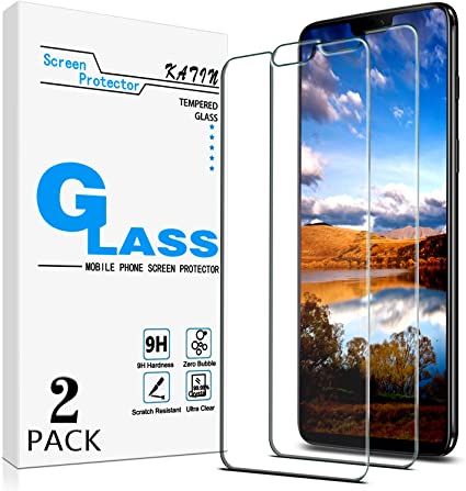 KATIN OnePlus 6 Screen Protector - [2-Pack] Tempered Glass for OnePlus 6 Screen Protector Easy to Install, Bubble Free