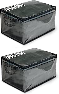 Hefty Large Flexible Tote with Breathable Mesh, Double Zipper, 2 Handles – Ideal for Moving or Clothes & Apparel Storage, Alternative to Plastic Bin, Organizer or Container – 2 Pack