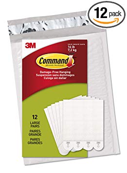 Command Picture & Frame Hanging Strips Value Pack, Large, White, 12-Pairs in Easy to Open Packaging