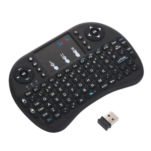 FotoFo Mini 2.4Ghz Wireless Touchpad Keyboard With Mouse For Google Android Tv Box,Pc, Pad, Xbox 360, Ps3, Htpc, Iptv (Black)