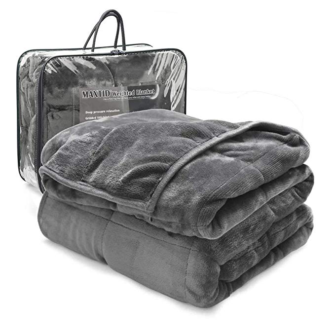 MAXTID Adults Weighted Blanket 30lbs 80"x87" Luxury King Size | Dark Grey