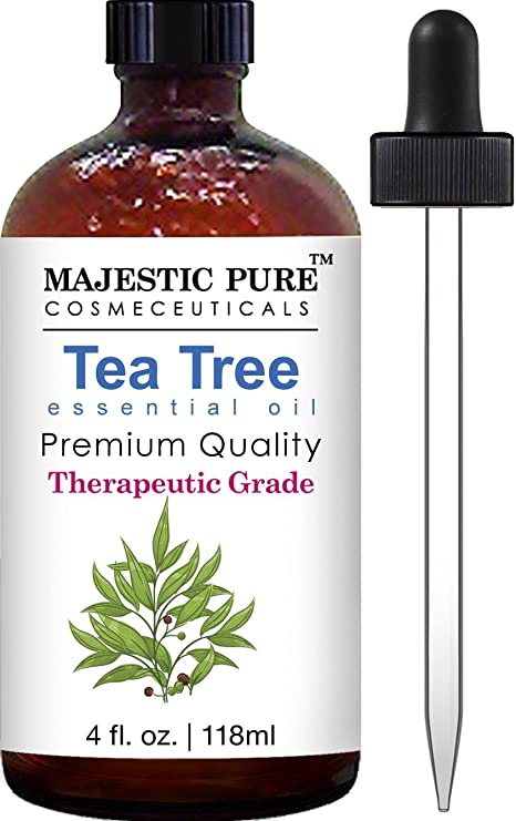 Majestic Pure Tea Tree Oil Australia - 4 Oz Premium Quality, 100% Natural & Pure Essential Oil - Therapeutic Grade - Numerous Skin Benefits - Common Home Remedy for Variety of Skin Conditions