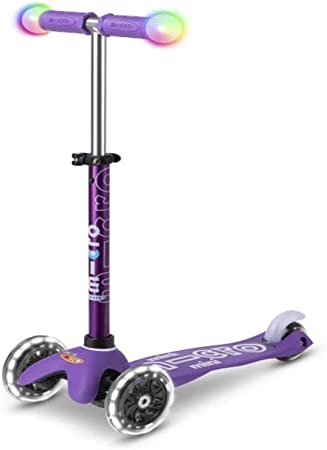 Micro Kickboard - Mini Deluxe Magic with Light-up Handlebars, and LED Light-up Wheels, 3-Wheeled, Lean-to-Steer, Swiss-Designed Micro Scooter for Kids, Ages 2-5