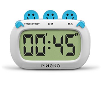 PINGKO Fashion Design Digital Kitchen Countdown Timer with Big Screen and Loud Alarm - Blue
